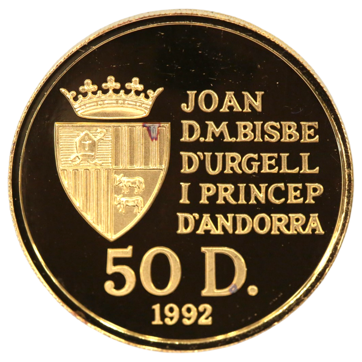 アンドラ 50ドル金貨 1992年 熊の親子 自然保護シリーズ