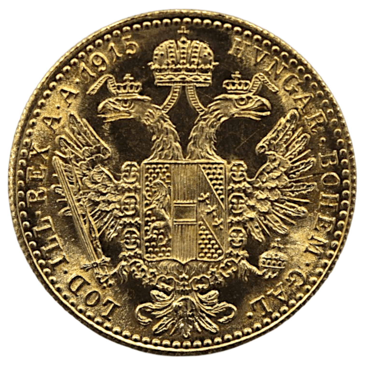 オーストリア 1ダカット金貨 1915年 ウィーン鋳 リストライク フランツ・ヨーゼフ1世 双頭の鷲 - NJ BUYER'S MARKETPLACE