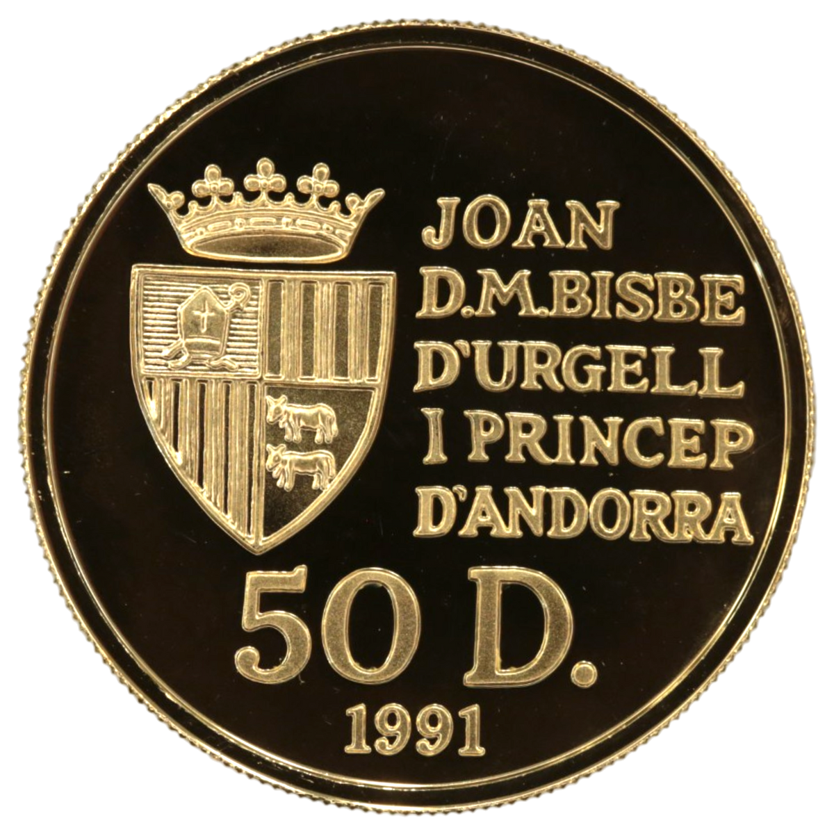 アンドラ 50ドル金貨 1991年 シャモア 自然保護シリーズ