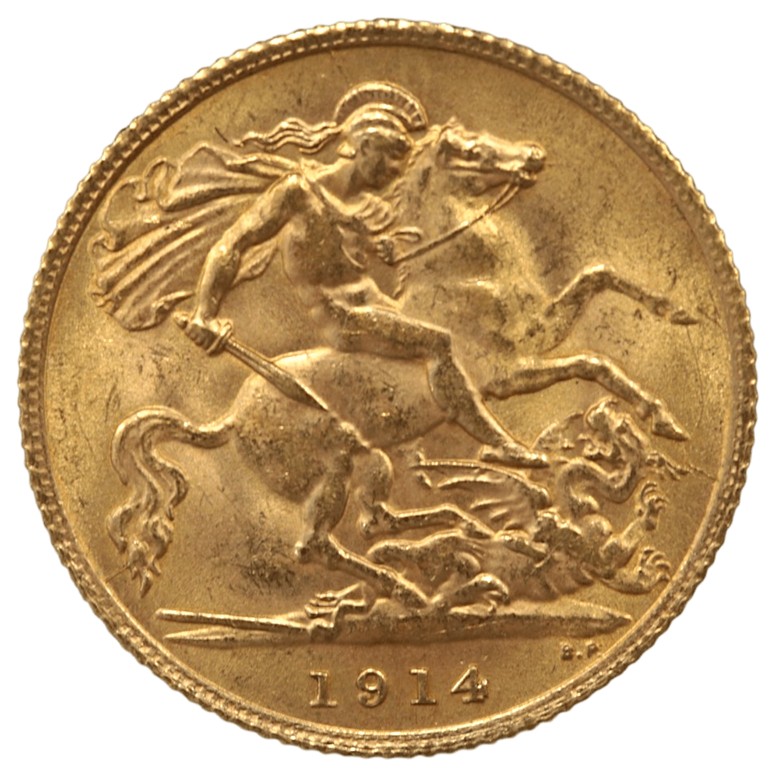 イギリス 1/2ソヴリン金貨 1914年 ジョージ5世 聖ジョージの竜退治 - NJ BUYER'S MARKETPLACE