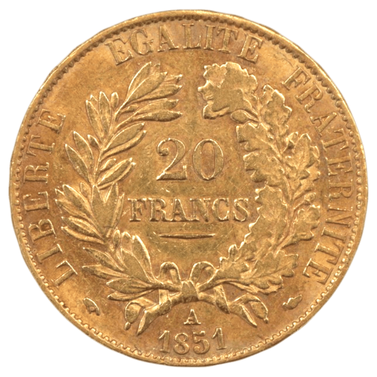【大特価】 フランス 20フラン金貨 1851年 パリ鋳 セレス - NJ BUYER'S MARKETPLACE