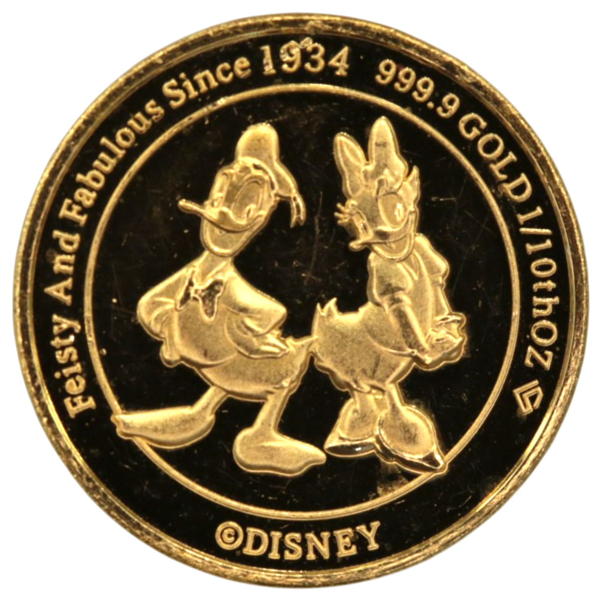 ディズニー 1/10オンス金メダル 2004年 ドナルド&デイジー ドナルドダック誕生90周年