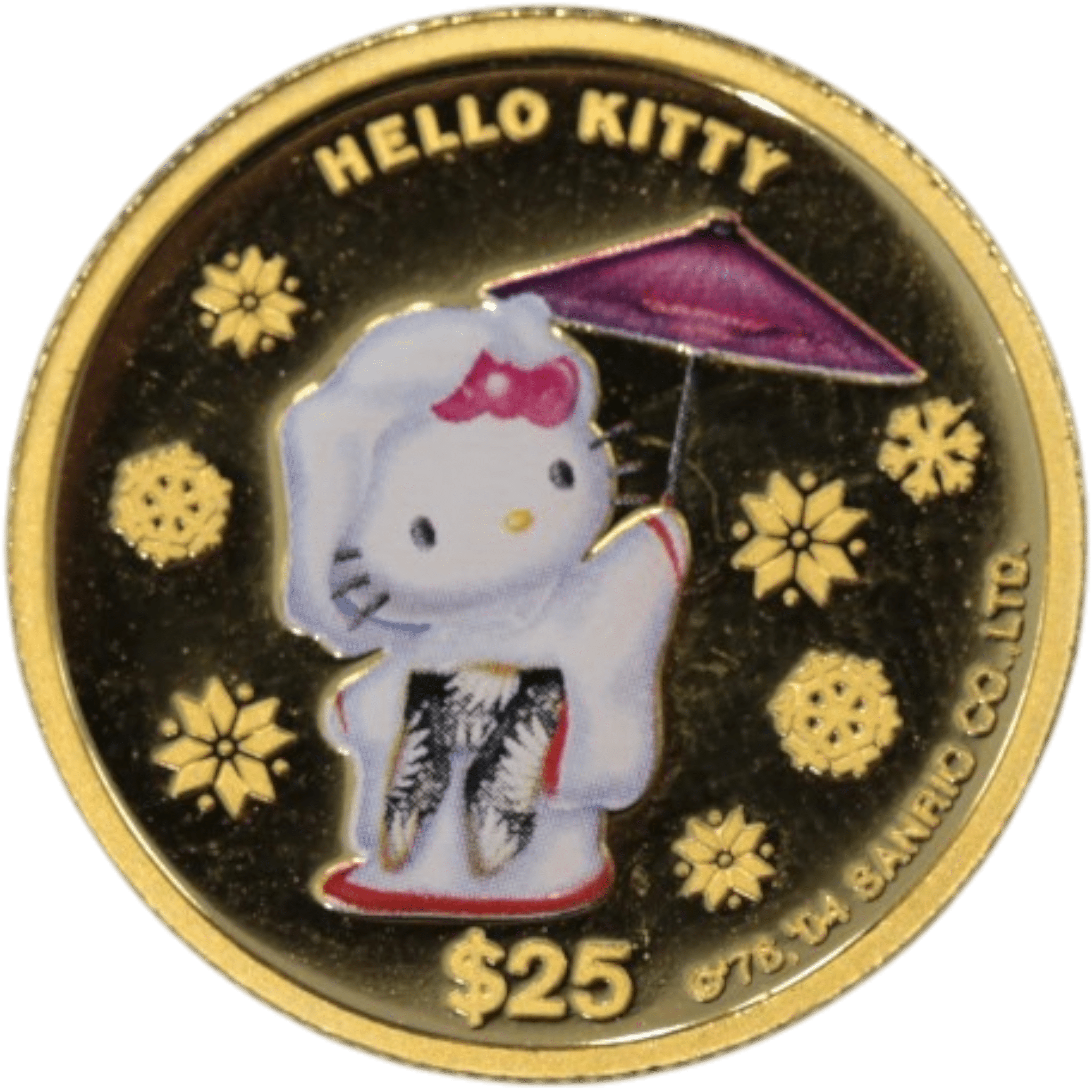 クック島 25ドル金貨 2004年 ハローキティ カラープリント - NJ BUYER'S MARKETPLACE
