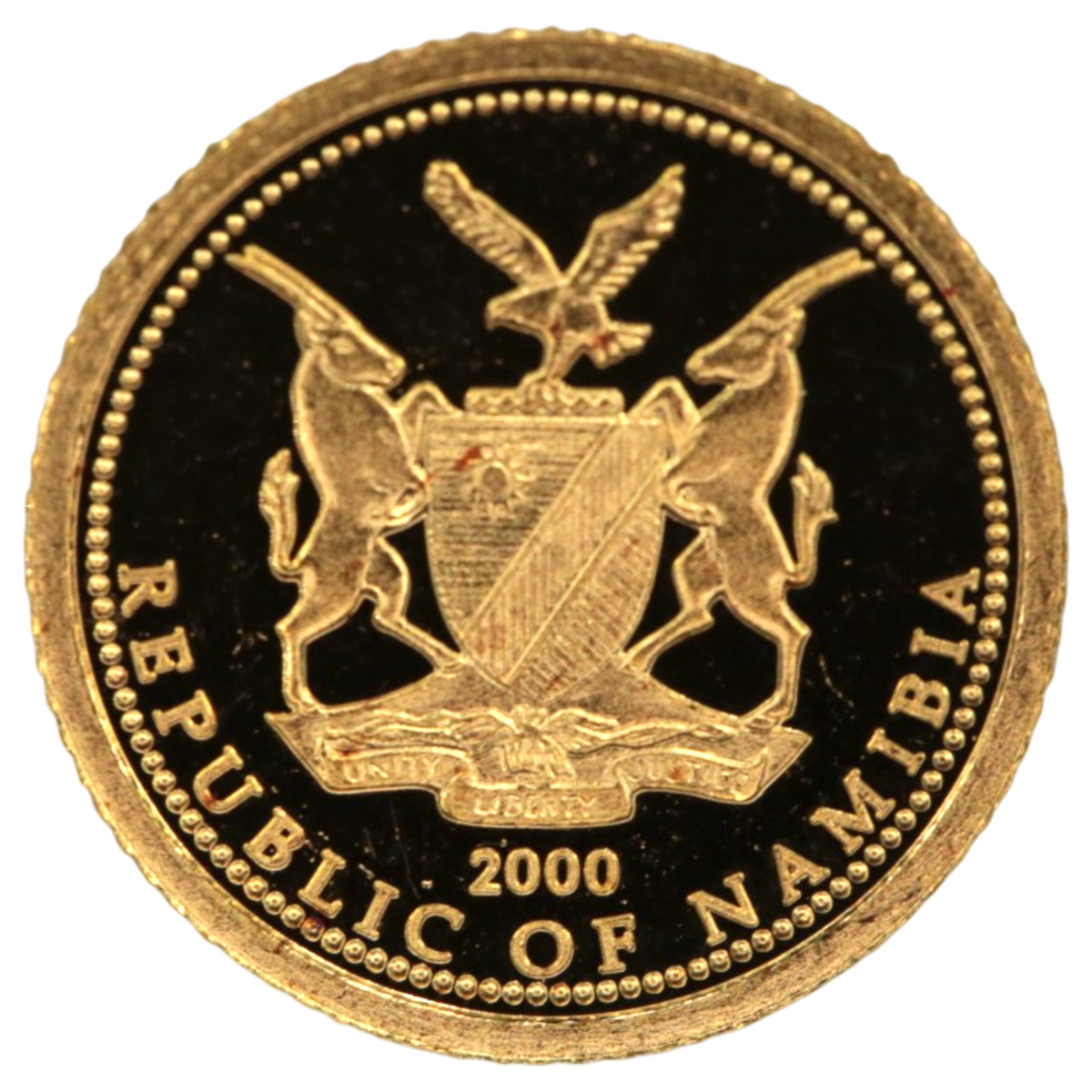 ナミビア 5ドル金貨 2000年 ライオン ナミビア独立10周年