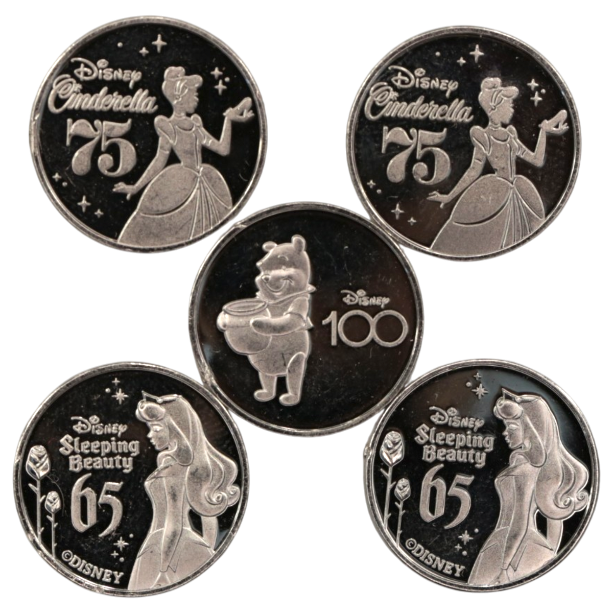 【ジャンク】 ディズニー 1/10ozプラチナ貨 5枚セット