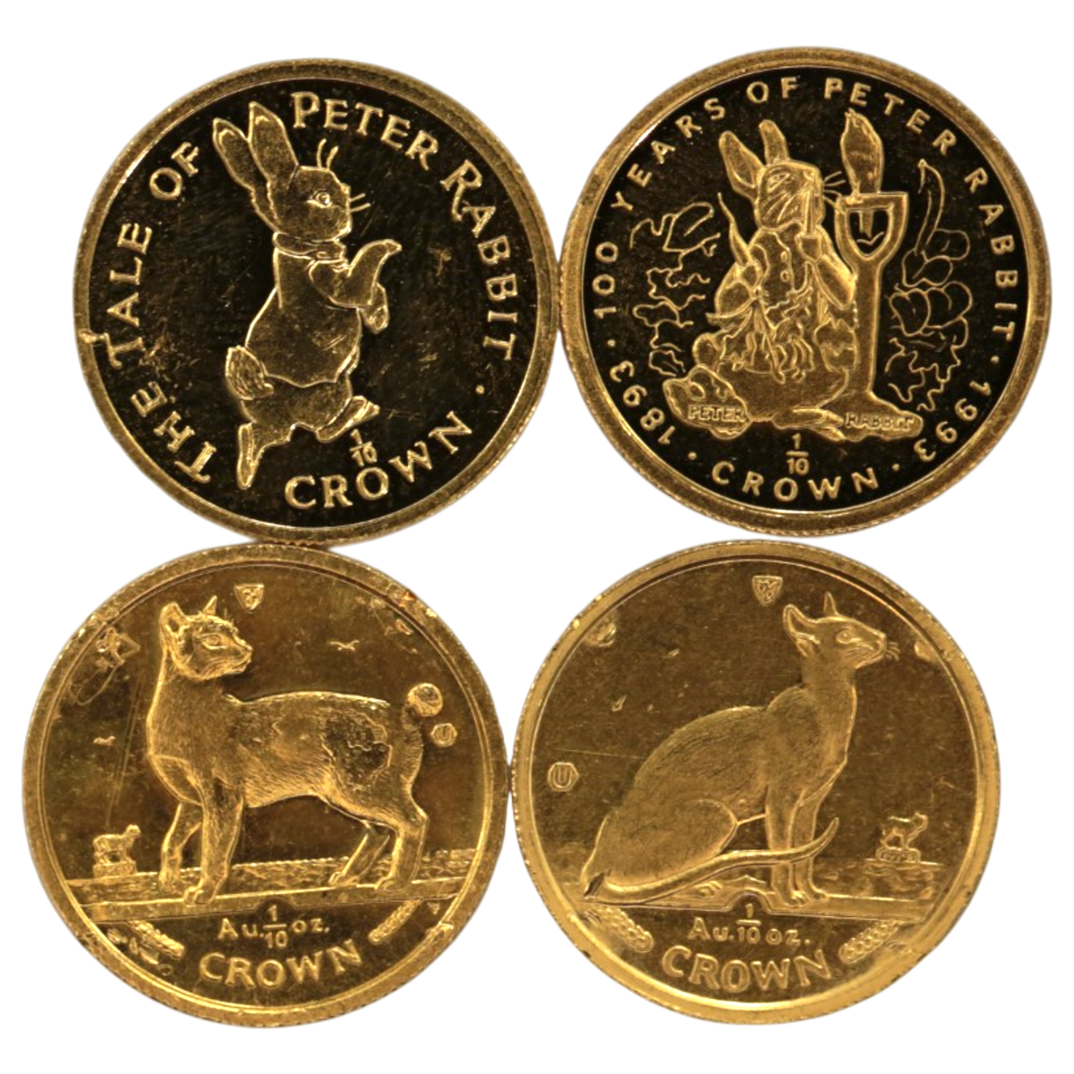 【ジャンク】 1/10oz金貨 ピーター キャット 4枚セット