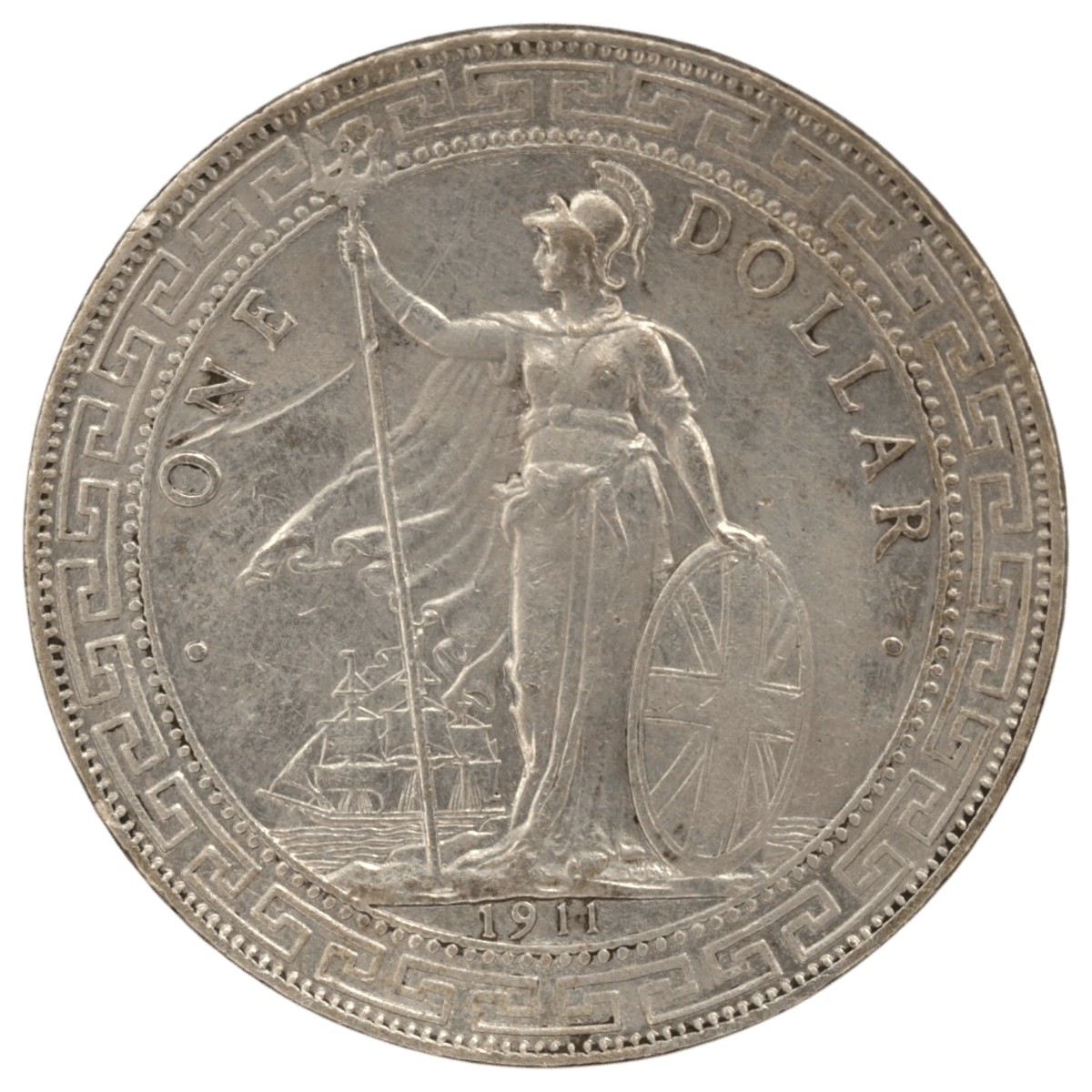 イギリス 1ドル銀貨 1911年 ボンベイ鋳 イギリス貿易銀 ブリタニア - NJ BUYER'S MARKETPLACE