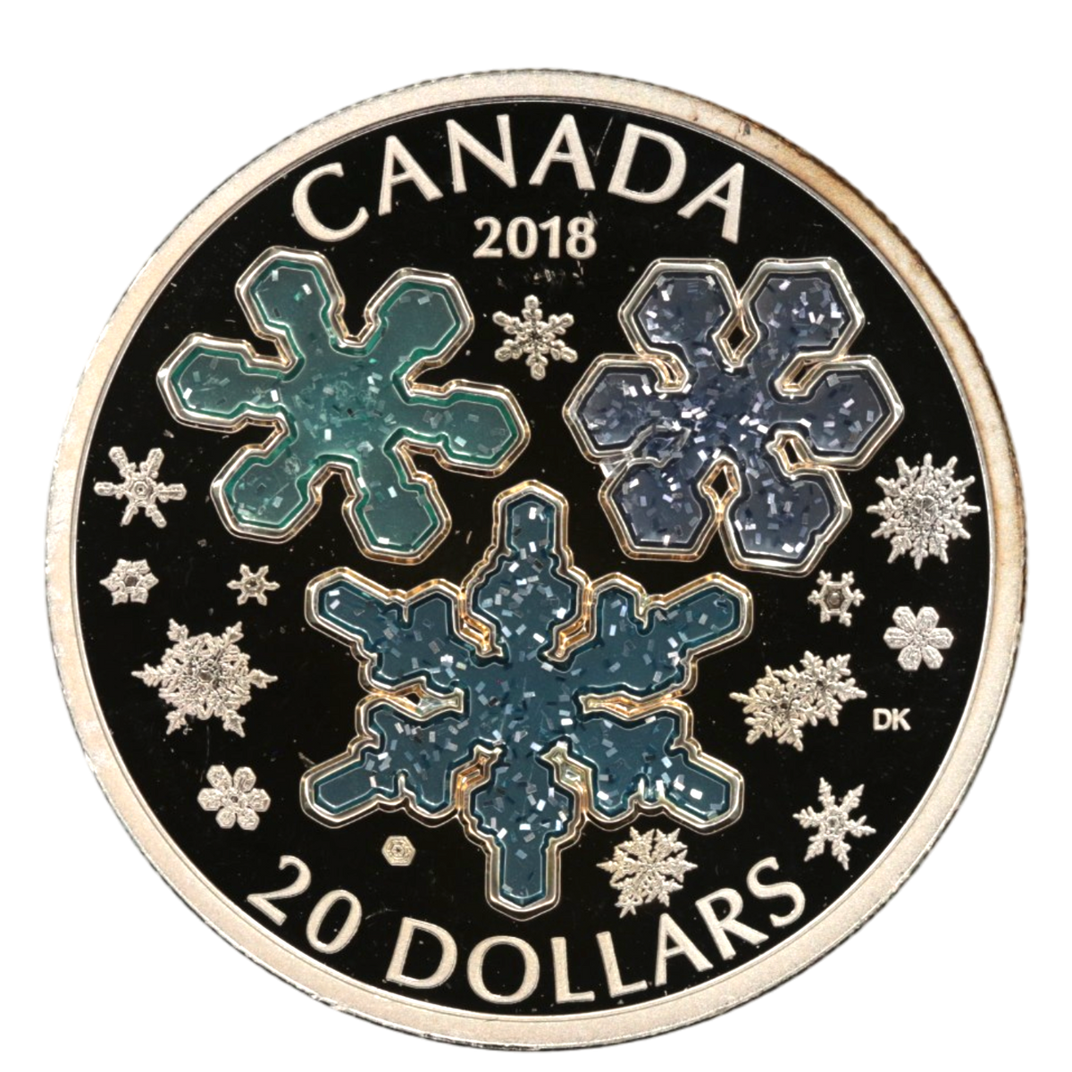 カナダ 20ドル銀貨 2018年 雪の結晶 アイス・クリスタル