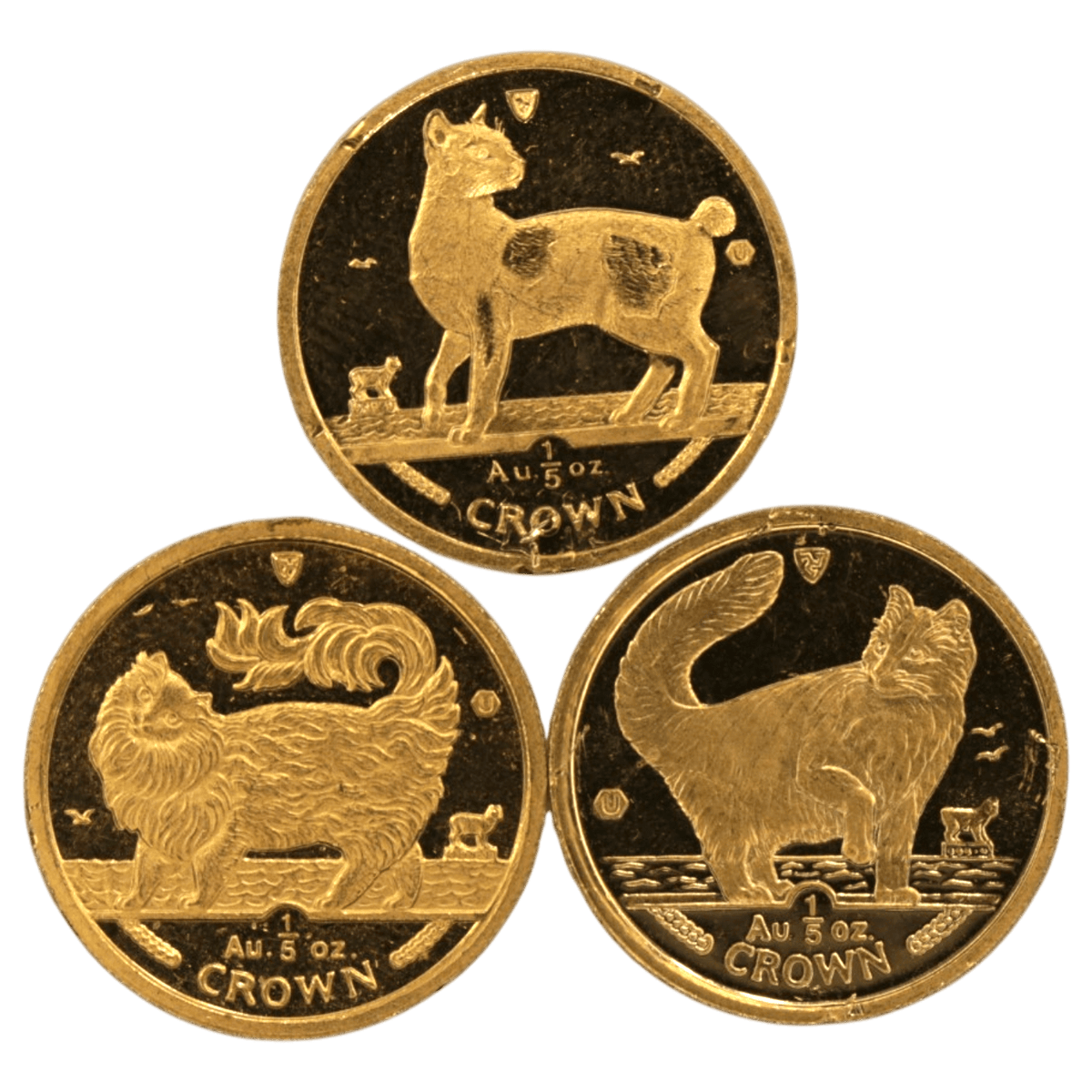 【ジャンク】 マン島 1/5oz金貨 キャット 3枚セット - NJ BUYER'S MARKETPLACE
