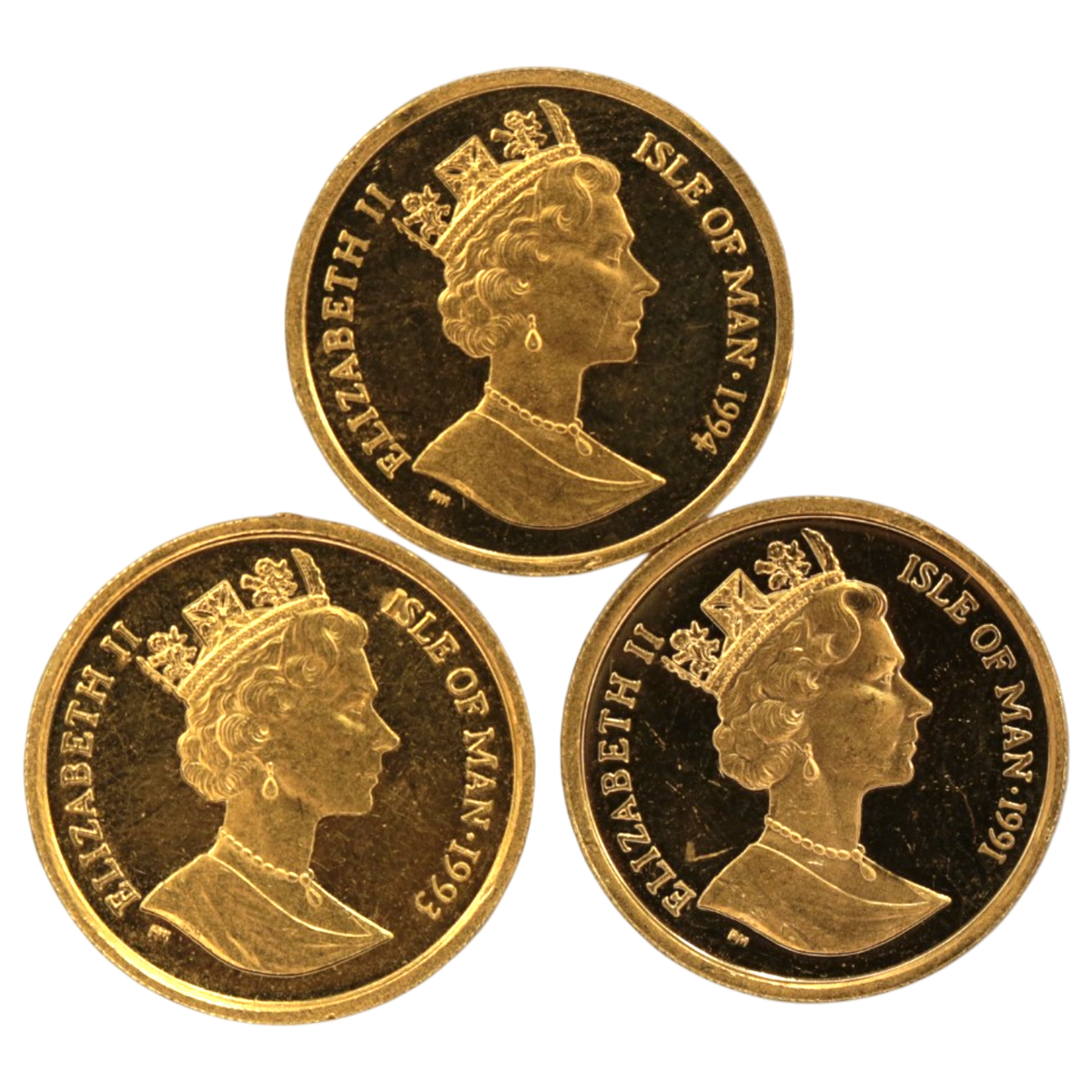 【ジャンク】 マン島 1/5oz金貨 キャット 3枚セット