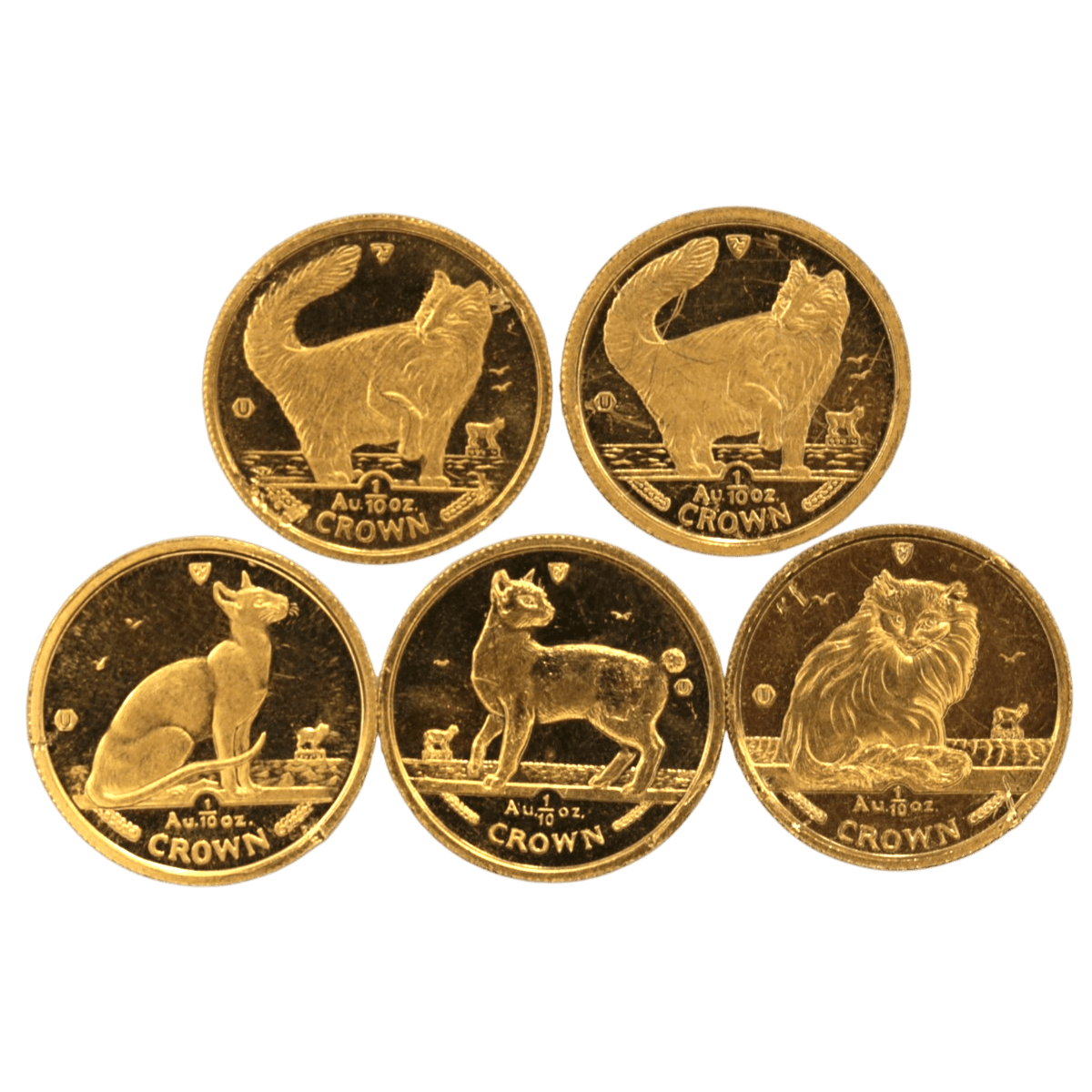 【ジャンク】 マン島 1/10oz金貨 キャット 5枚セット - NJ BUYER'S MARKETPLACE
