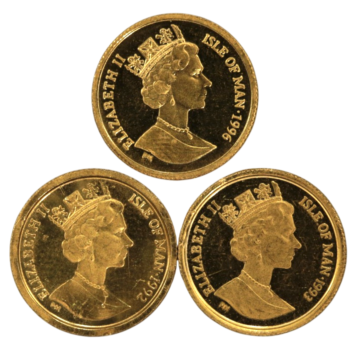 【ジャンク】 マン島 1/25oz金貨 キャット 3枚セット