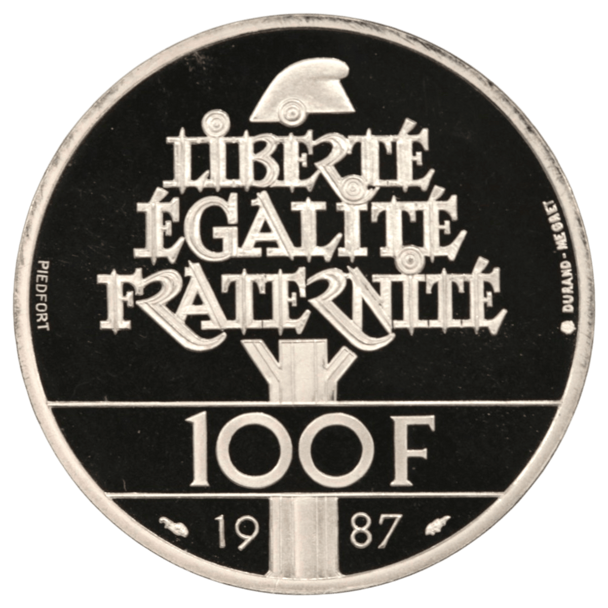 フランス 100フラン銀貨 1987年 ラ・ファイエット将軍 フランス革命200周年 プルーフ貨 ピエフォー - NJ BUYER'S MARKETPLACE