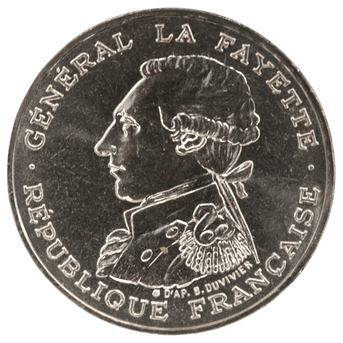 フランス 100フラン銀貨 1987年 ラ・ファイエット将軍 フランス革命200周年 通常貨 ピエフォー - NJ BUYER'S MARKETPLACE