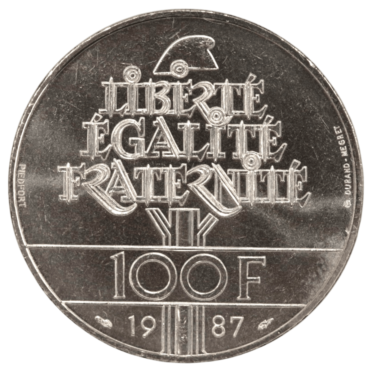 フランス 100フラン銀貨 1987年 ラ・ファイエット将軍 フランス革命200周年 通常貨 ピエフォー - NJ BUYER'S MARKETPLACE