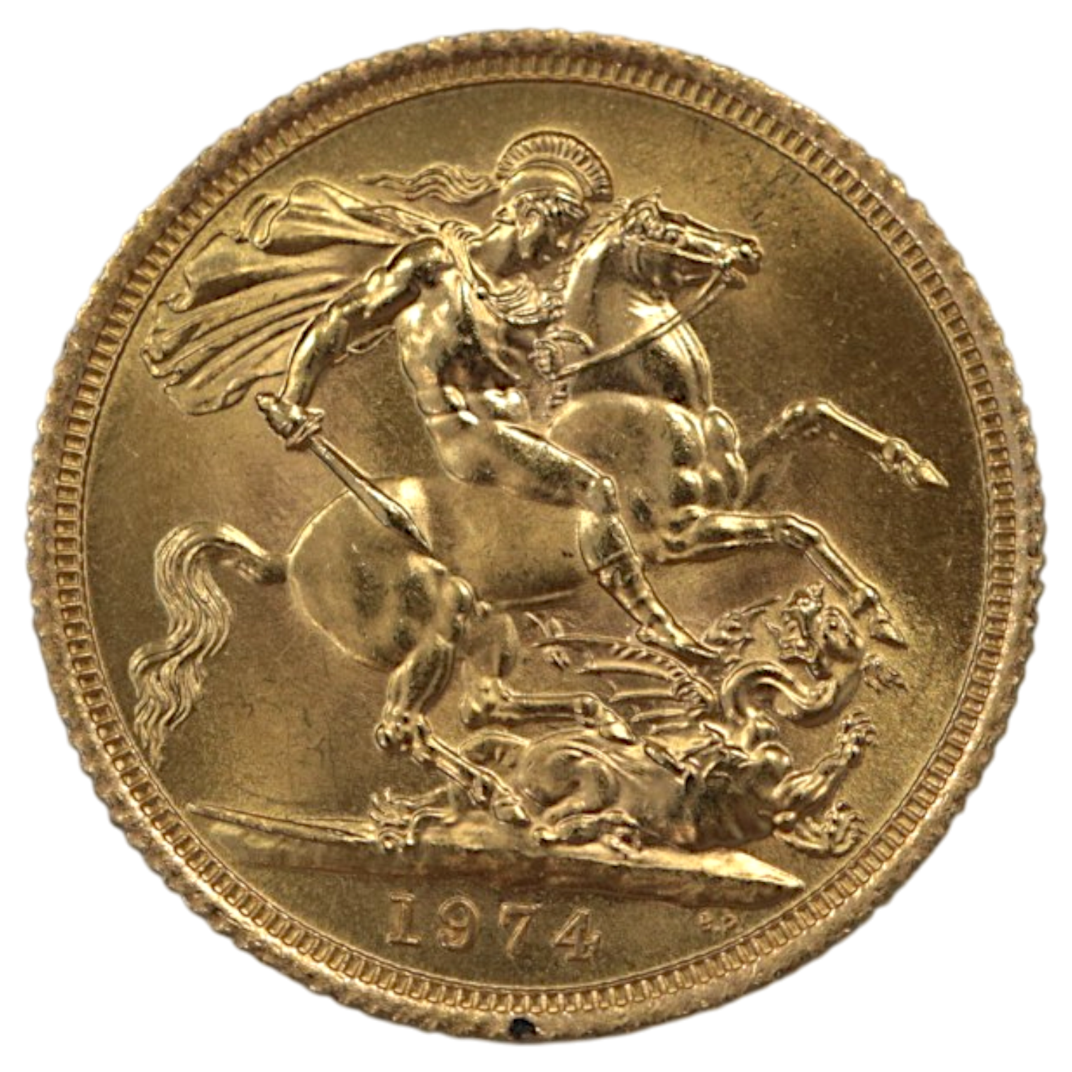 イギリス ソヴリン金貨 1974年 ロンドン鋳 エリザベス2世 聖ジョージの竜退治