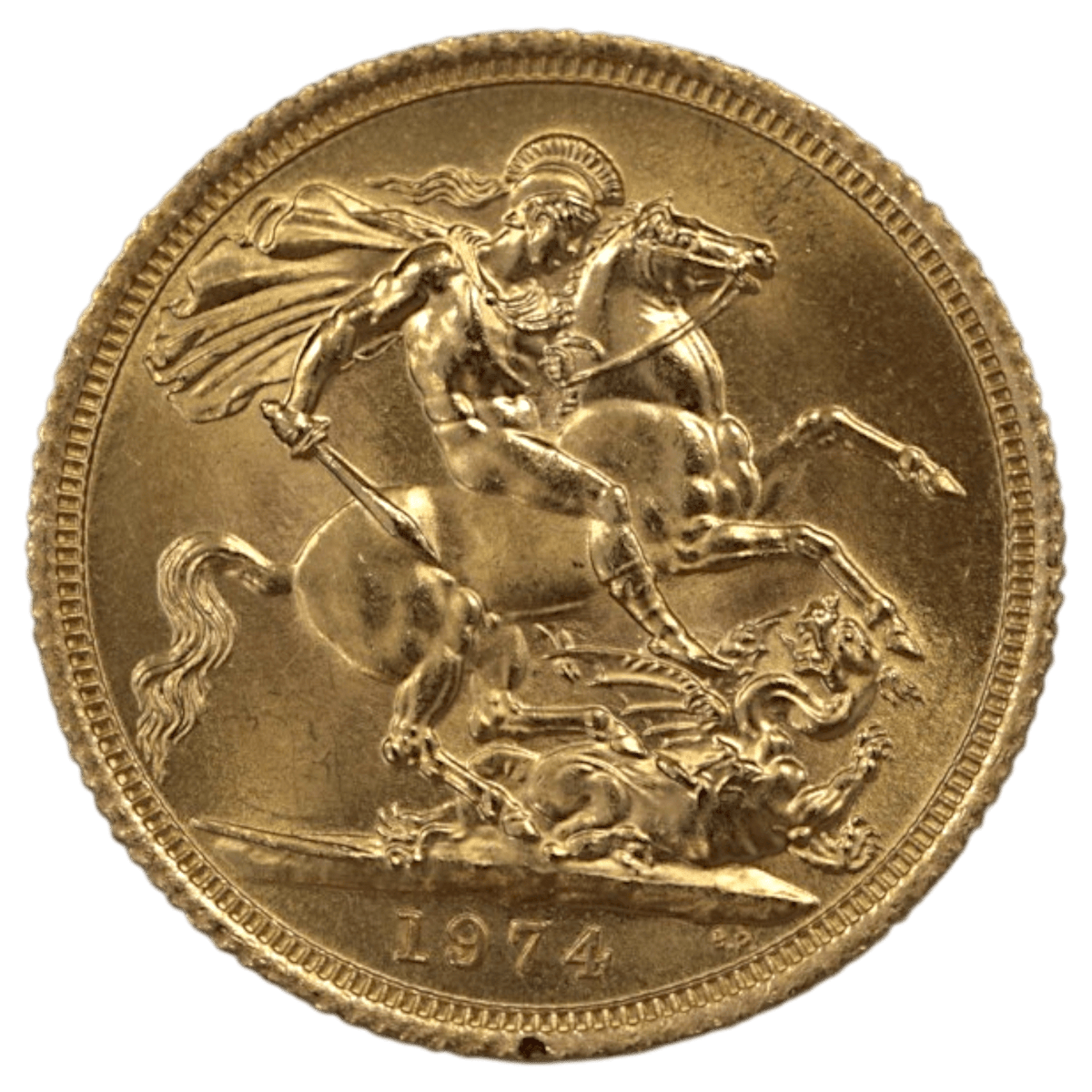 イギリス ソヴリン金貨 1974年 ロンドン鋳 エリザベス2世 聖ジョージの竜退治 - NJ BUYER'S MARKETPLACE