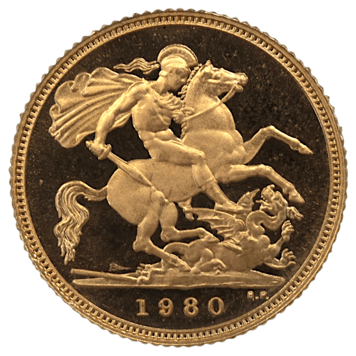 イギリス 1/2ソヴリン金貨 1980年 ロンドン鋳 エリザベス2世 聖ジョージの竜退治 - NJ BUYER'S MARKETPLACE