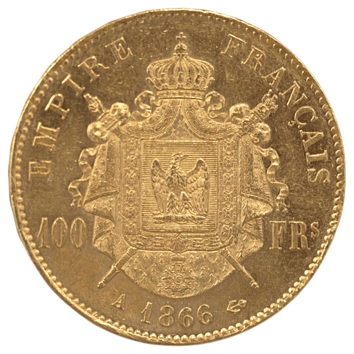 フランス 100フラン金貨 1866年 パリ鋳 ナポレオン3世 有冠 - NJ BUYER'S MARKETPLACE