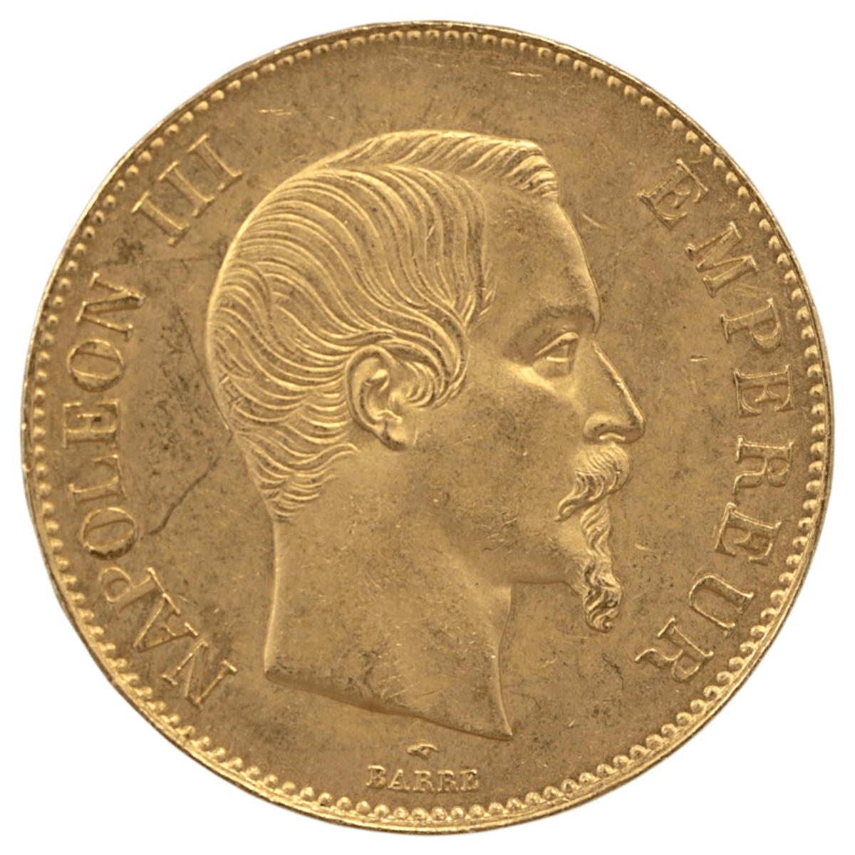 フランス 100フラン金貨 1857年 パリ鋳 ナポレオン3世 無冠 - NJ BUYER'S MARKETPLACE