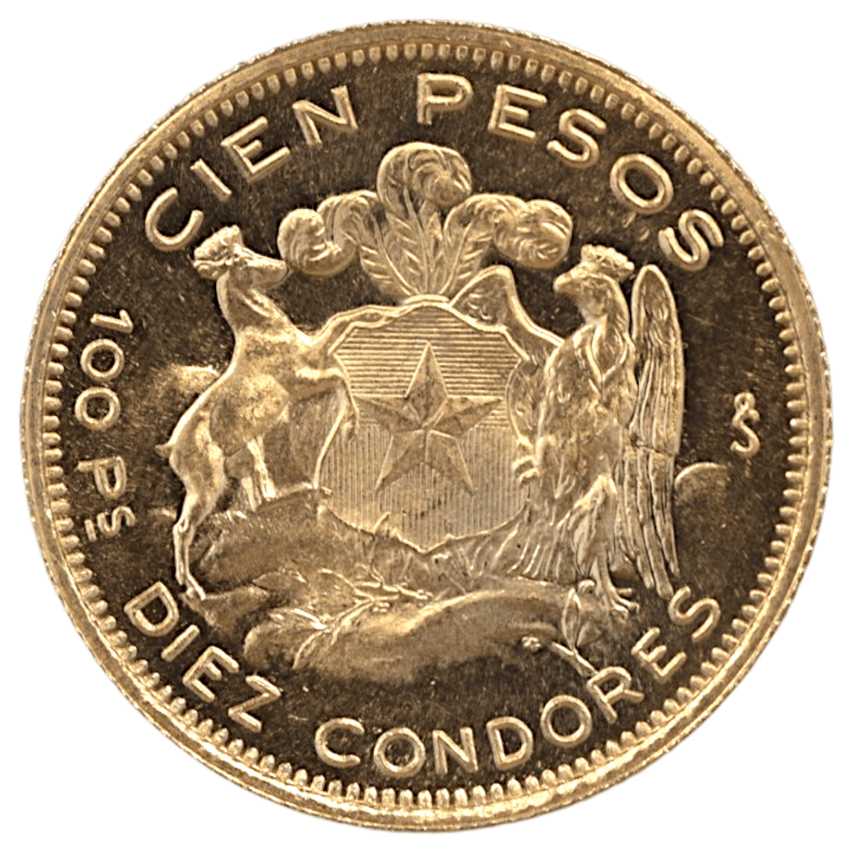チリ 100ペソ金貨 1960年 サンディアゴ鋳 チリの女性像 - NJ BUYER'S MARKETPLACE