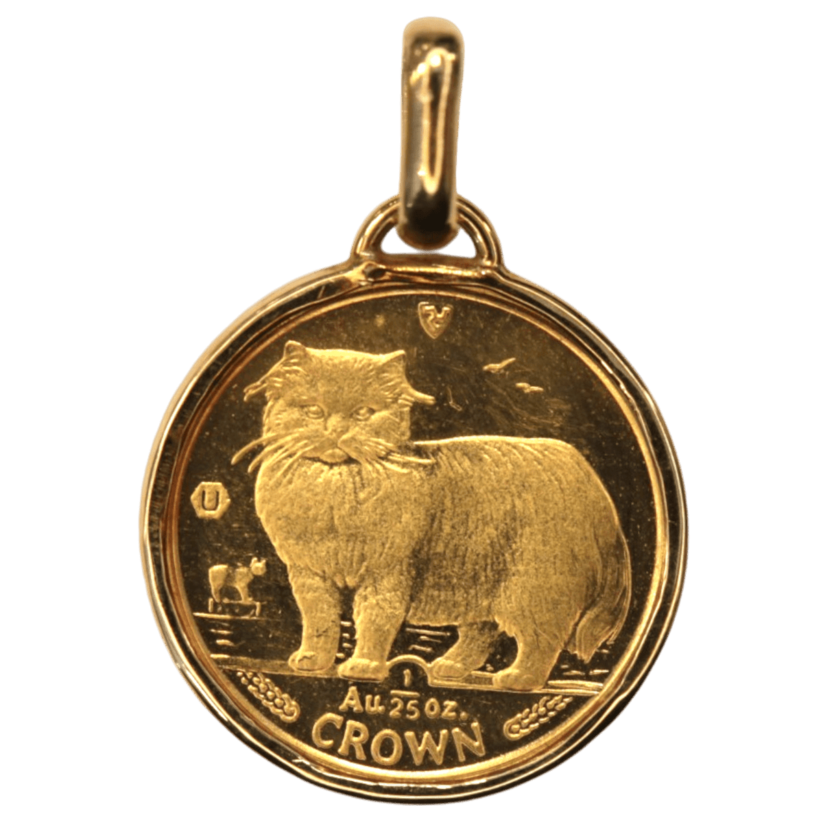 K18枠 24金 ペンダントトップ 1/25oz 1989年 キャット - NJ BUYER'S MARKETPLACE