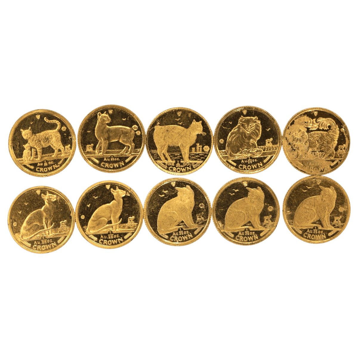 【ジャンク】 マン島 1/25oz金貨 キャット 10枚セット - NJ BUYER'S MARKETPLACE