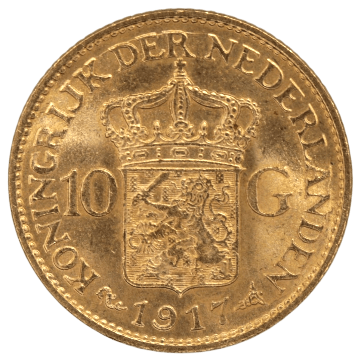 オランダ 10グルテン金貨 1917年 ウィルヘルミナ - NJ BUYER'S MARKETPLACE
