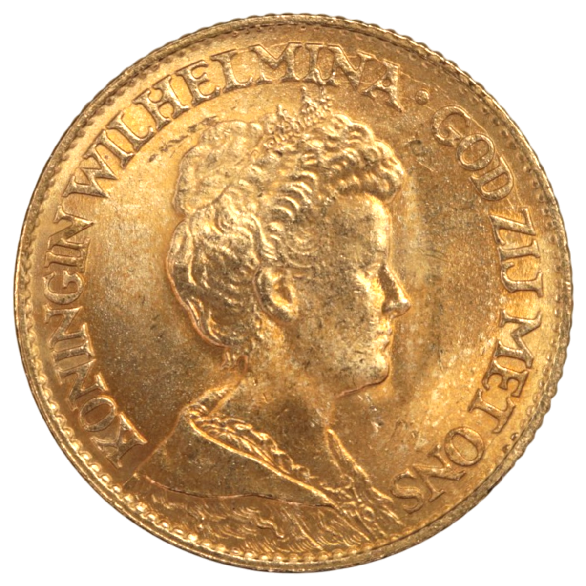 オランダ 10グルテン金貨 1917年 ウィルヘルミナ
