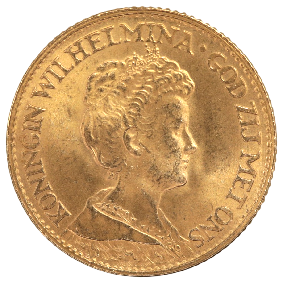 オランダ 10グルテン金貨 1917年 ウィルヘルミナ