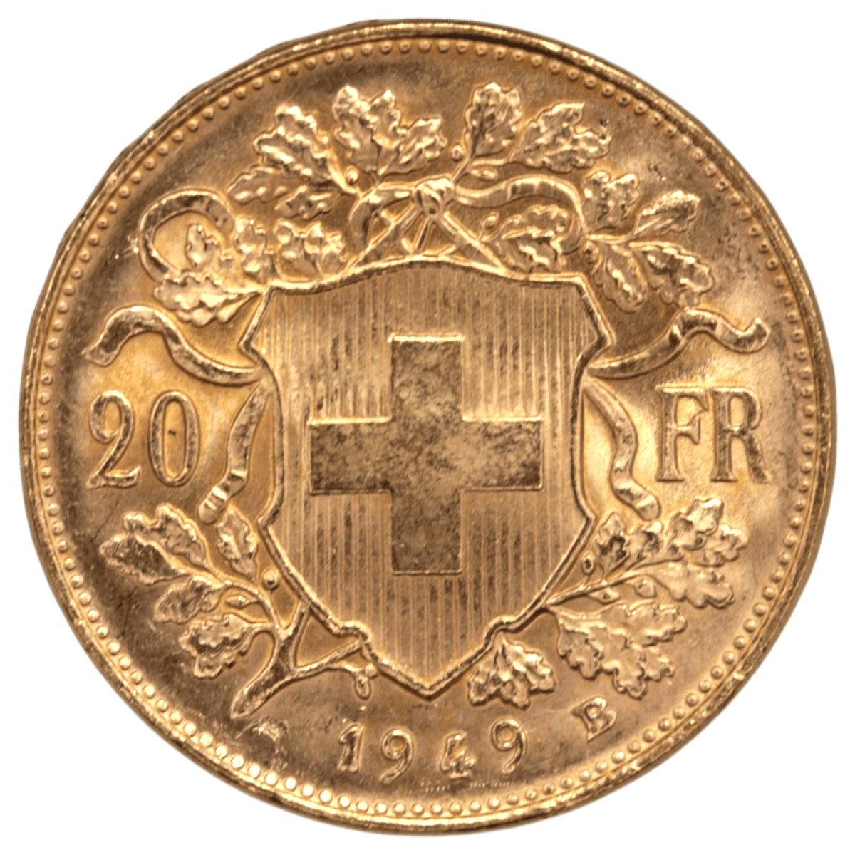スイス 20フラン金貨 1949年 ヘルヴェティア - NJ BUYER'S MARKETPLACE