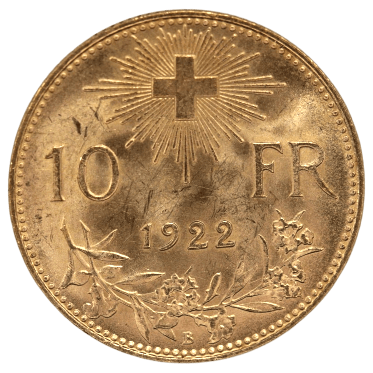 スイス 10フラン金貨 1922年 ヘルヴェティア - NJ BUYER'S MARKETPLACE