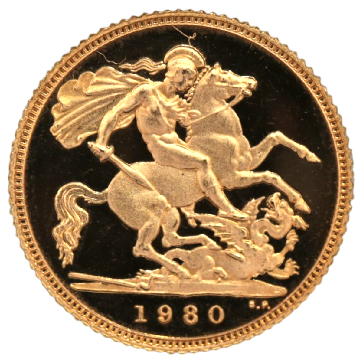 イギリス 1/2ソブリン金貨 1980年 エリザベス2世 プルーフ