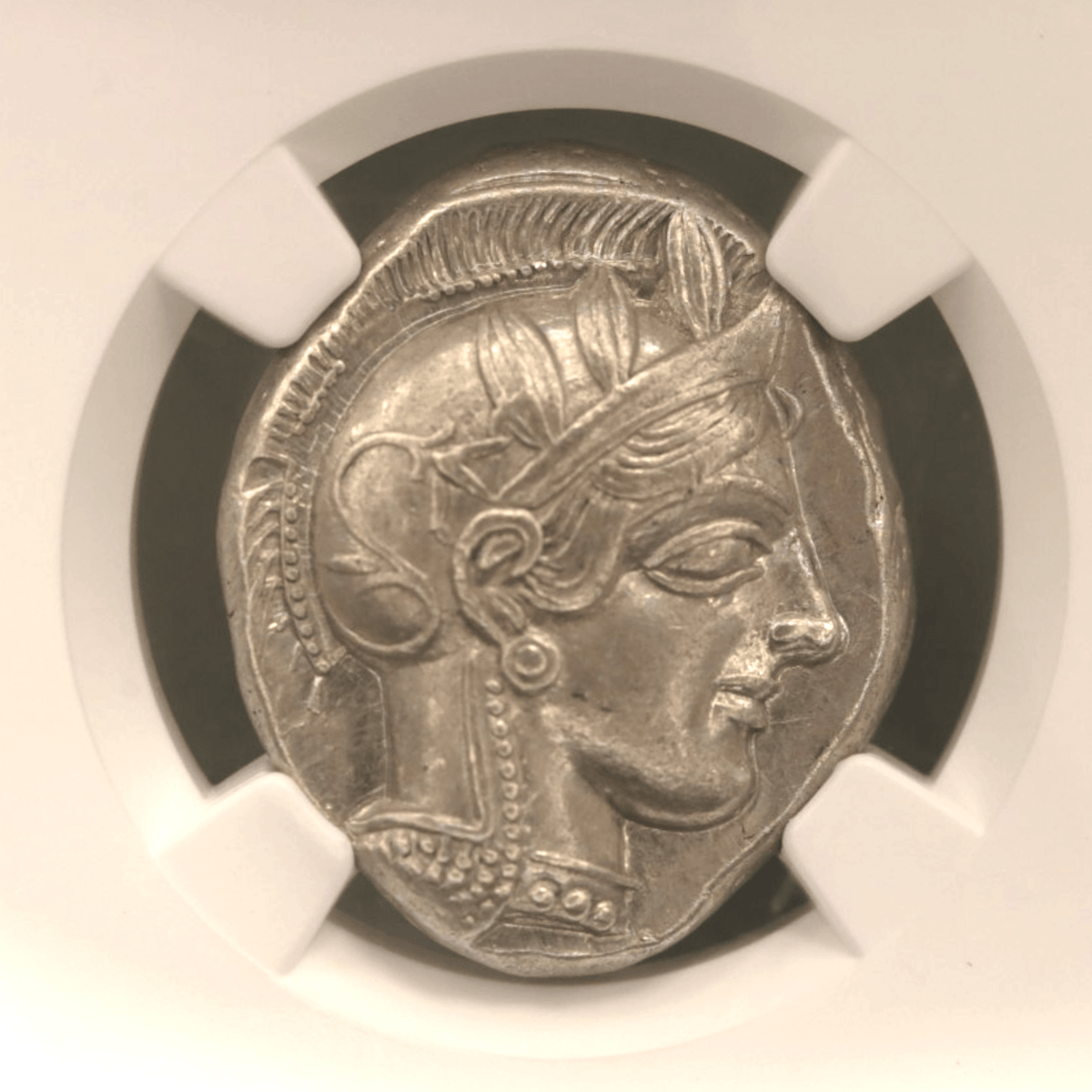 アテナイ テトラドラクマ銀貨 前440~前404年頃 コキンメフクロウ NGC AU 5/5 4/5 - NJ BUYER'S MARKETPLACE