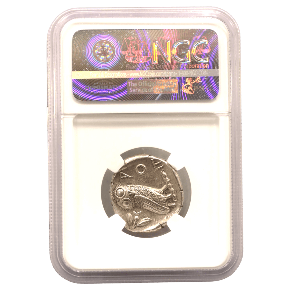 アテナイ テトラドラクマ銀貨 コキンメフクロウ NGC MS 5/5 4/5 - NJ BUYER'S MARKETPLACE