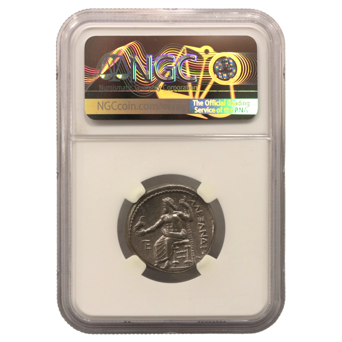 マケドニア テトラドラクマ銀貨 前336~前323年頃 アレクサンドロス大王 NGC XF 5/5 3/5