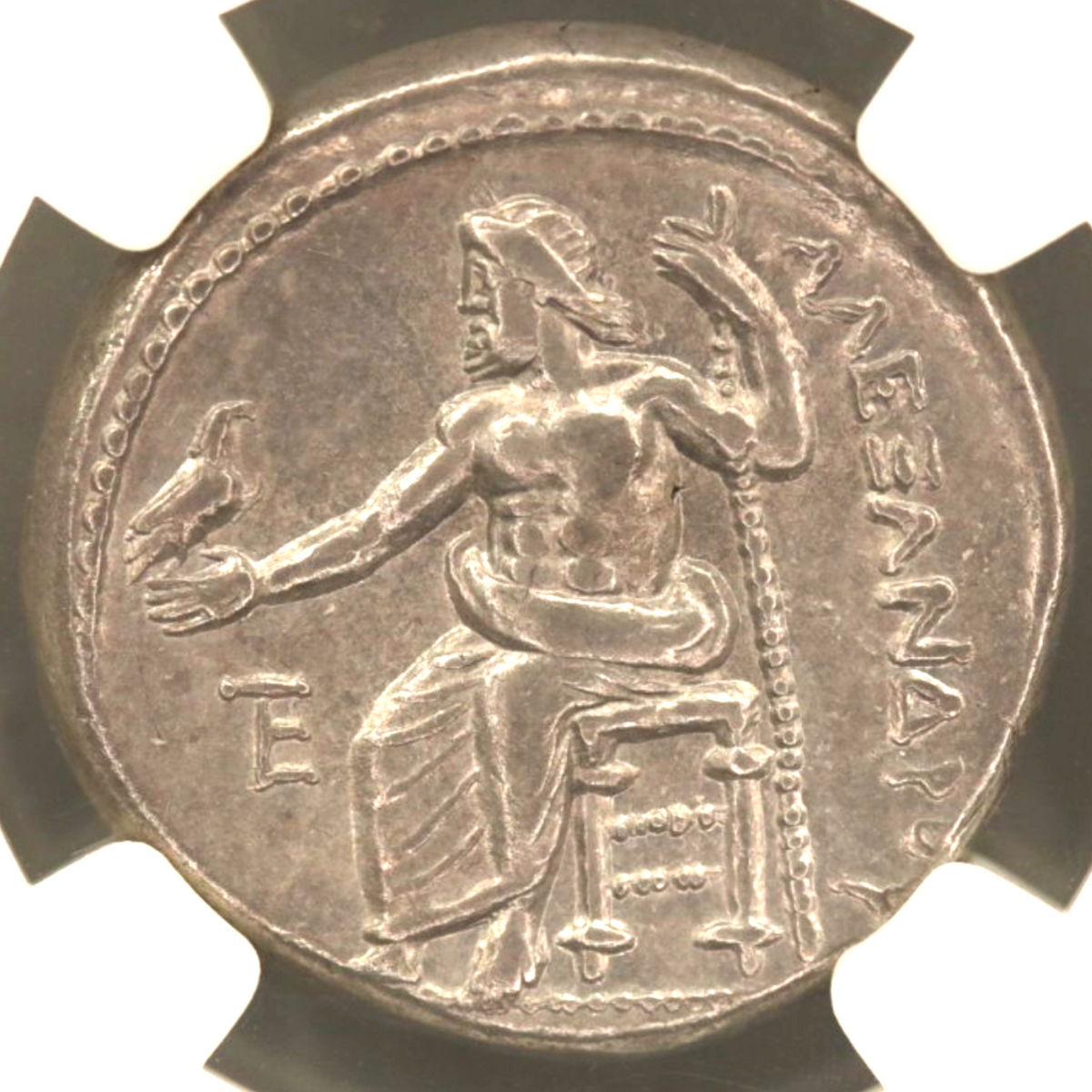 マケドニア テトラドラクマ銀貨 前336~前323年頃 アレクサンドロス大王 NGC XF 5/5 3/5
