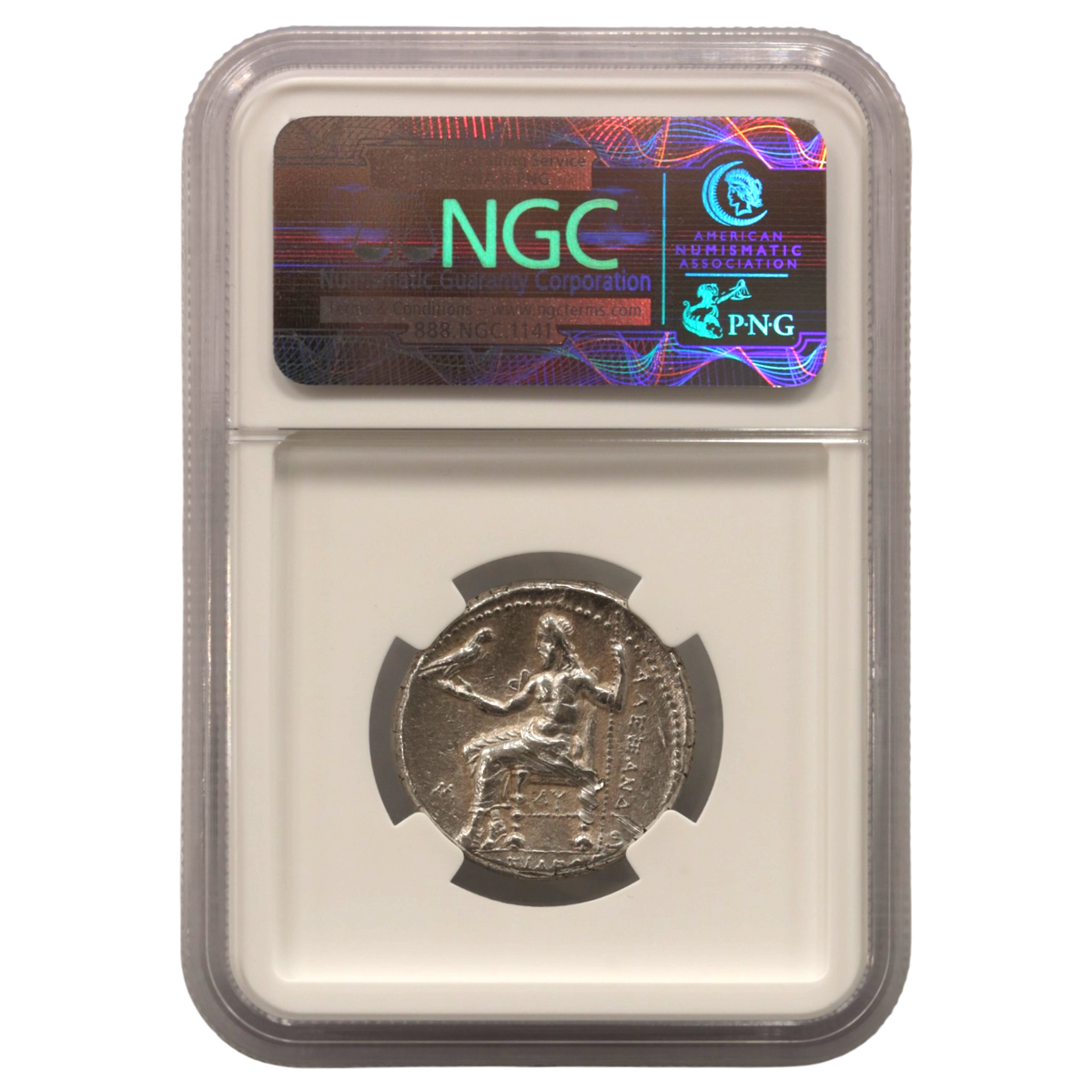 マケドニア テトラドラクマ銀貨 前311~前300年頃 アレクサンドロス大王 NGC AU 5/5 2/5 Fine Style