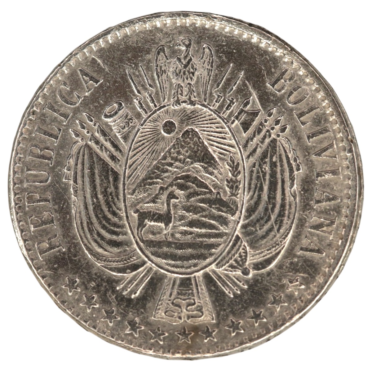 ボリビア 1ボリビアーノ銀貨 1867年 - NJ BUYER'S MARKETPLACE