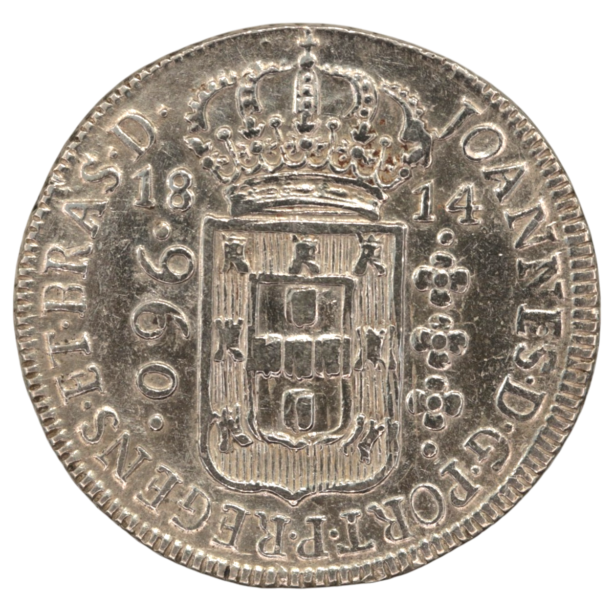 ブラジル 960レイス銀貨 1814年