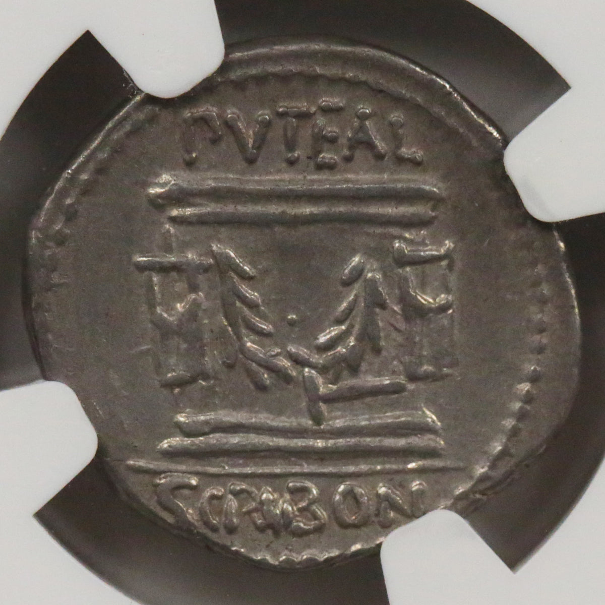 ローマ デナリウス銀貨 前62年頃 ボヌス・エウェントゥス NGC AU 5/5 4/5