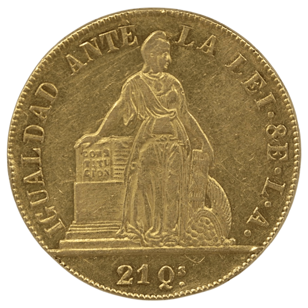 チリ 8エスクード金貨 1851年 リバティ - NJ BUYER'S MARKETPLACE