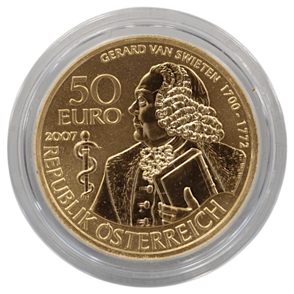 オーストリア 50ユーロ金貨 2007年 ヘラルト・ファン・スヴィーテン - NJ BUYER'S MARKETPLACE