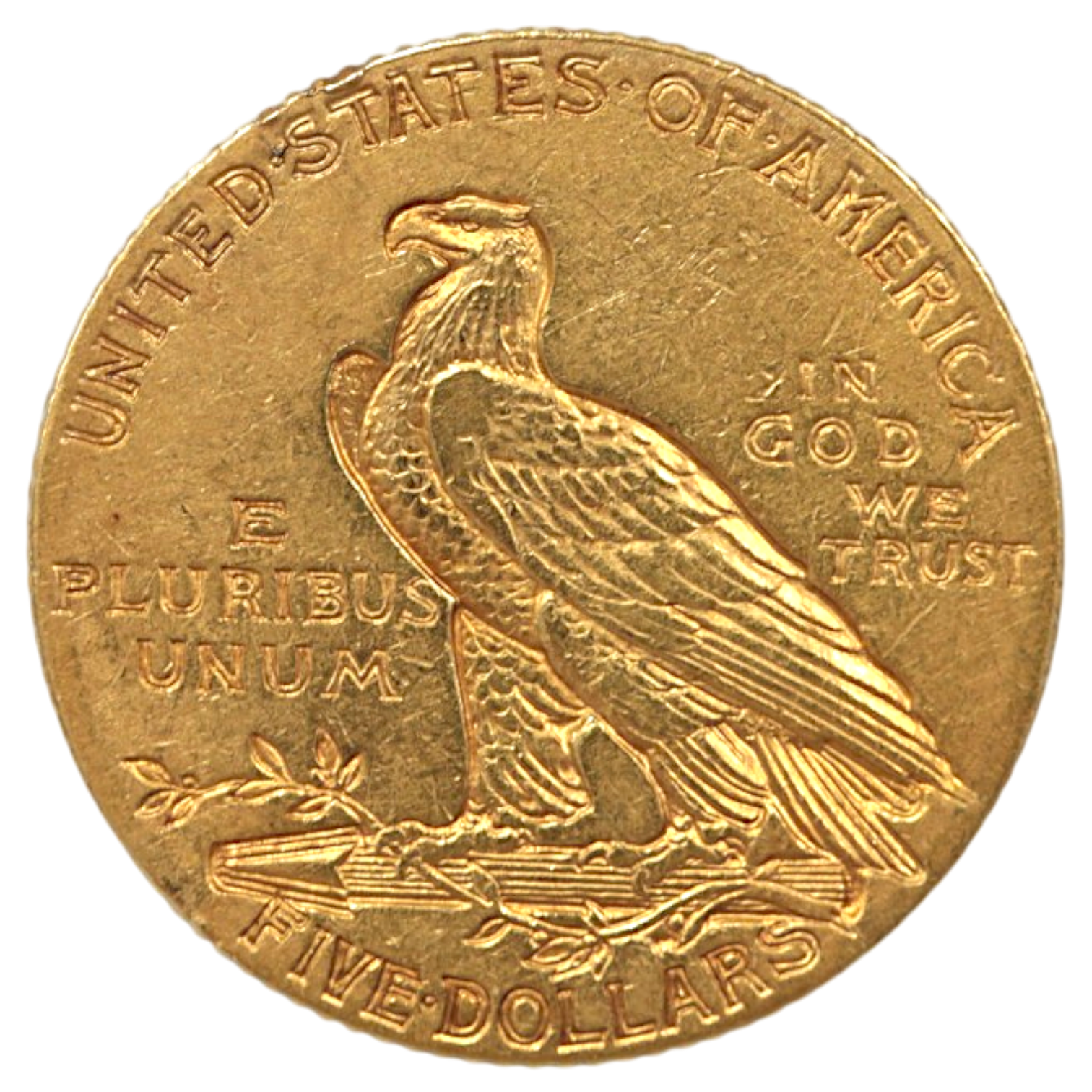 アメリカ 5ドル金貨 1908年 インディアンヘッド