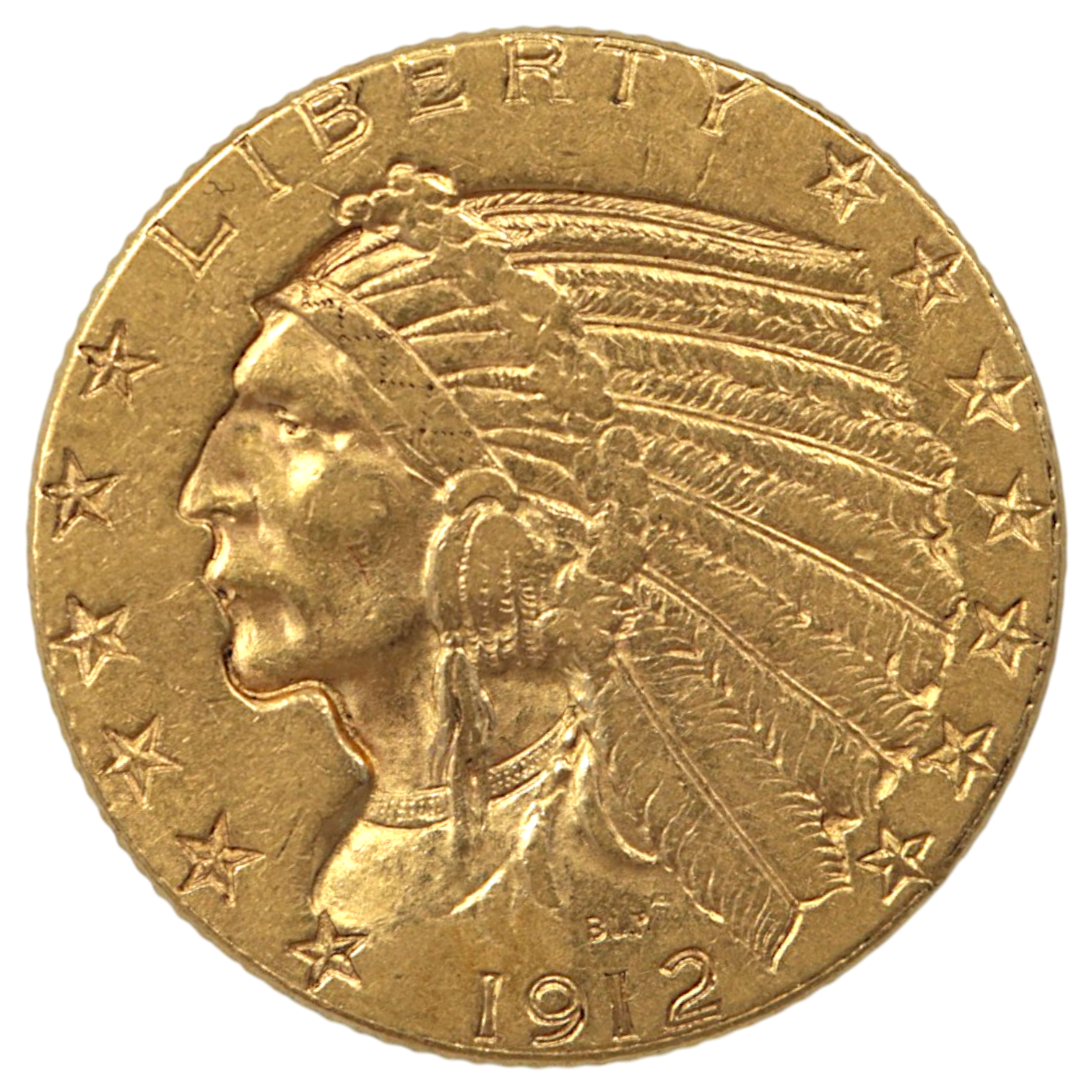 アメリカ 5ドル金貨 1912年 インディアンヘッド
