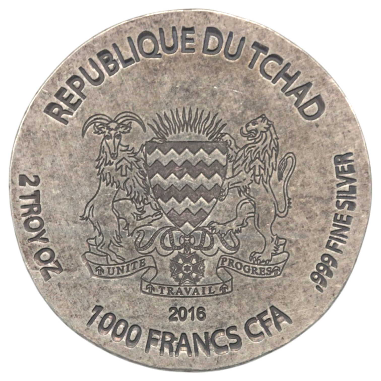 チャド 1000フラン銀貨 2016年 スコッツデール鋳 ホルス