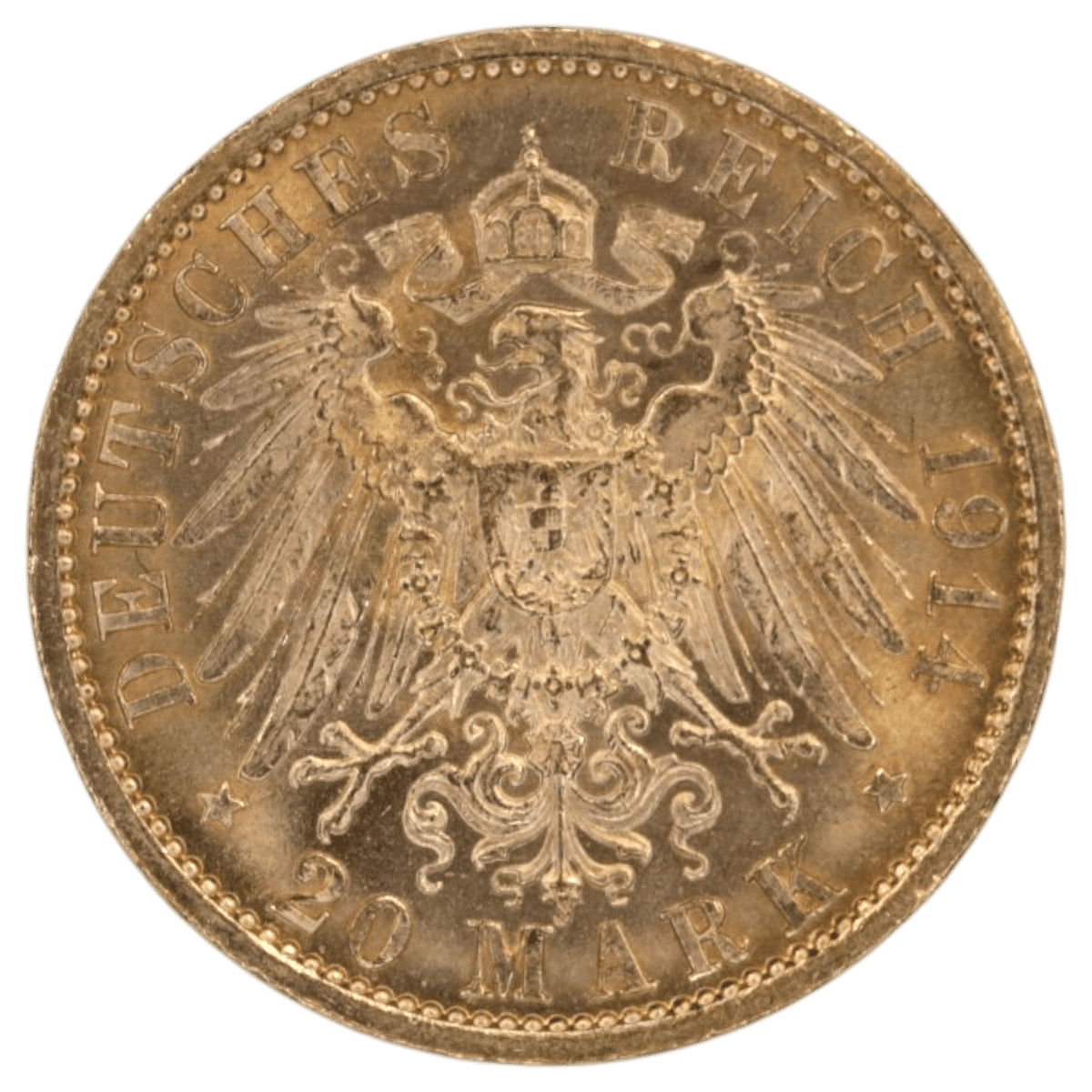 ドイツ 20マルク金貨 1914年 ベルリン鋳 ウィルヘルム2世 - NJ BUYER'S MARKETPLACE