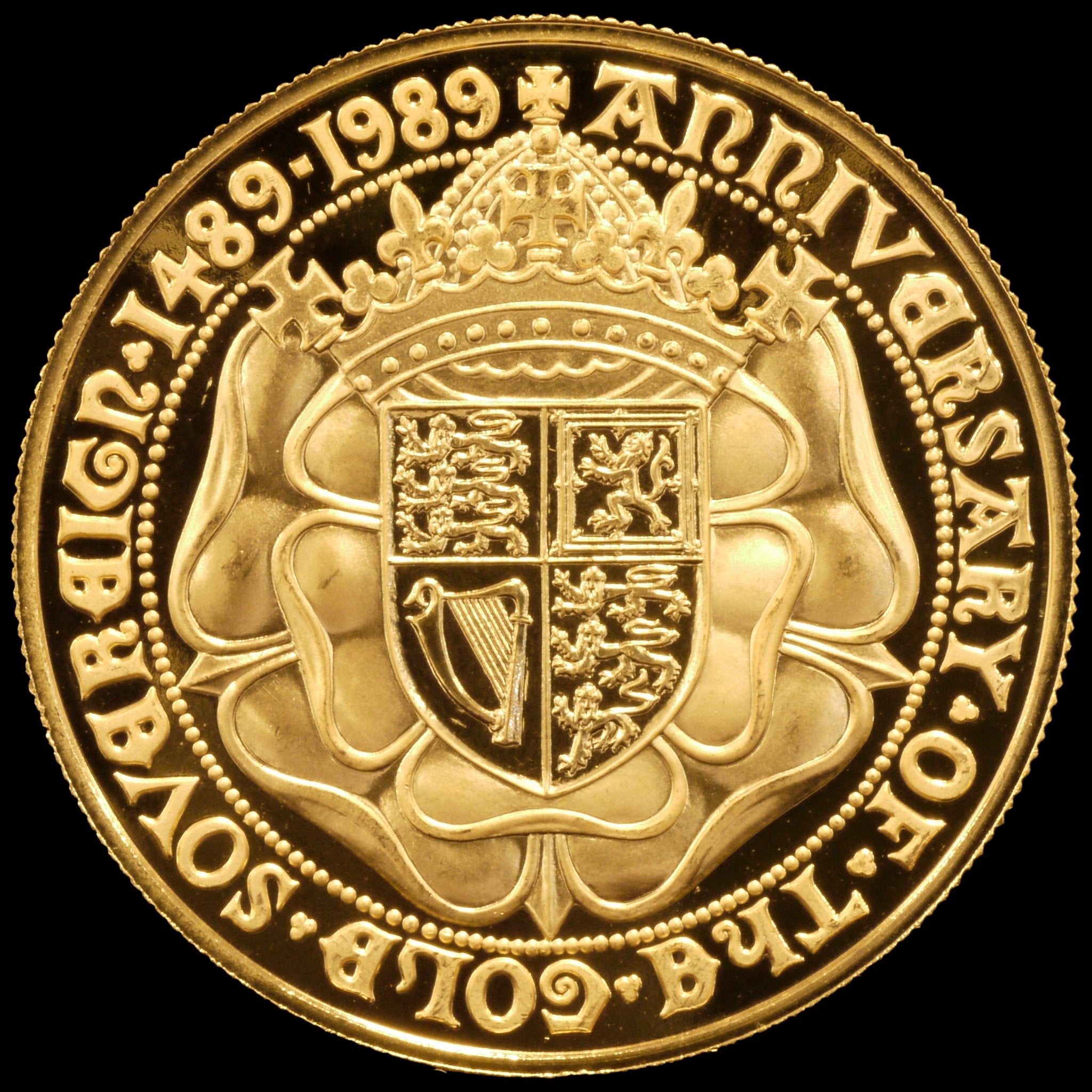イギリス 5ポンド金貨 1989年 エリザベス2世 ソヴリン金貨発行500周年 - NJ BUYER'S MARKETPLACE