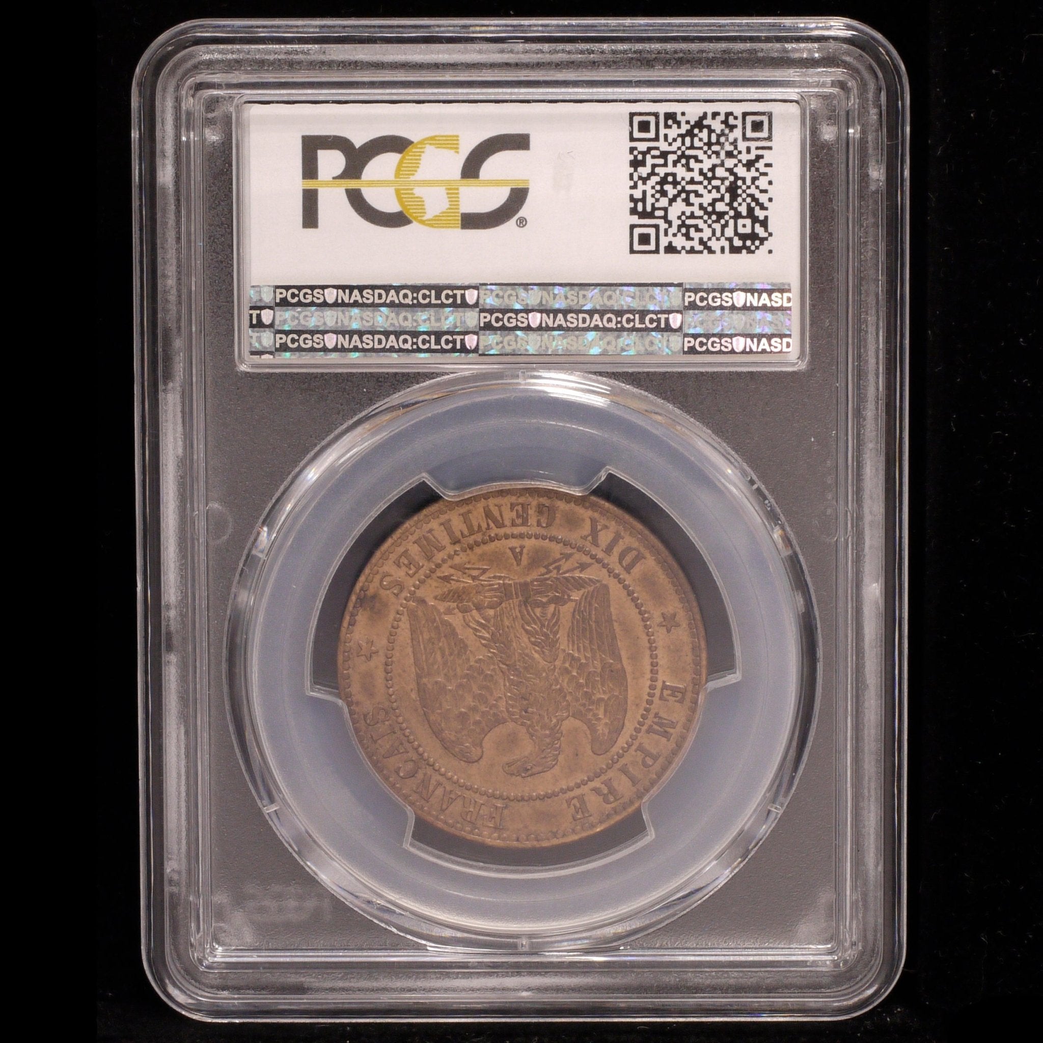 フランス 10サンチーム銅貨 1862年 ナポレオン3世 PCGS MS62 REDISH BROWN - NJ BUYER'S MARKETPLACE