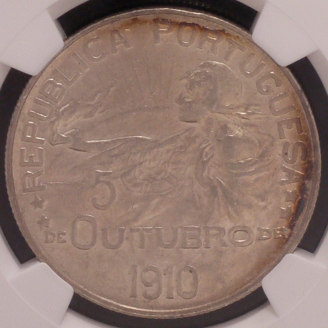 ポルトガル エスクード銀貨 1910年 共和国誕生記念 NGC AU58 - NJ BUYER'S MARKETPLACE